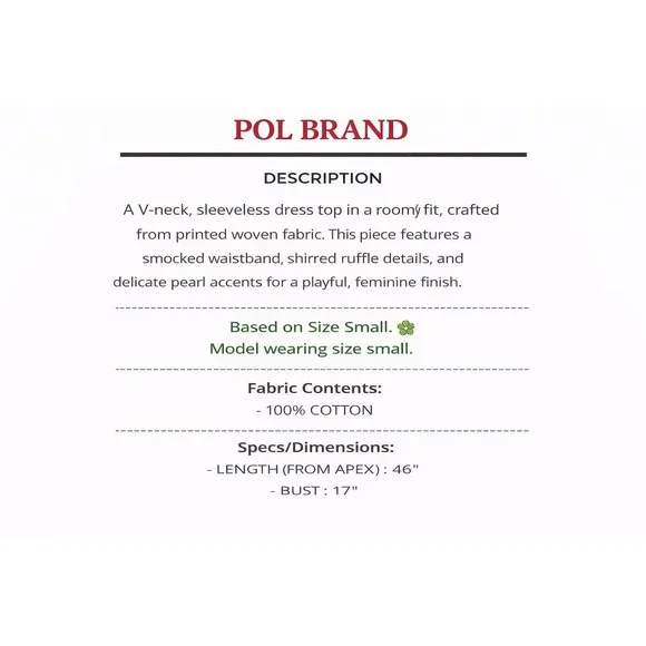 POL Pink Cotton Embroidered V-Neck Midi Dress with Smocked Waist and Pearls s - Picture 3 of 5